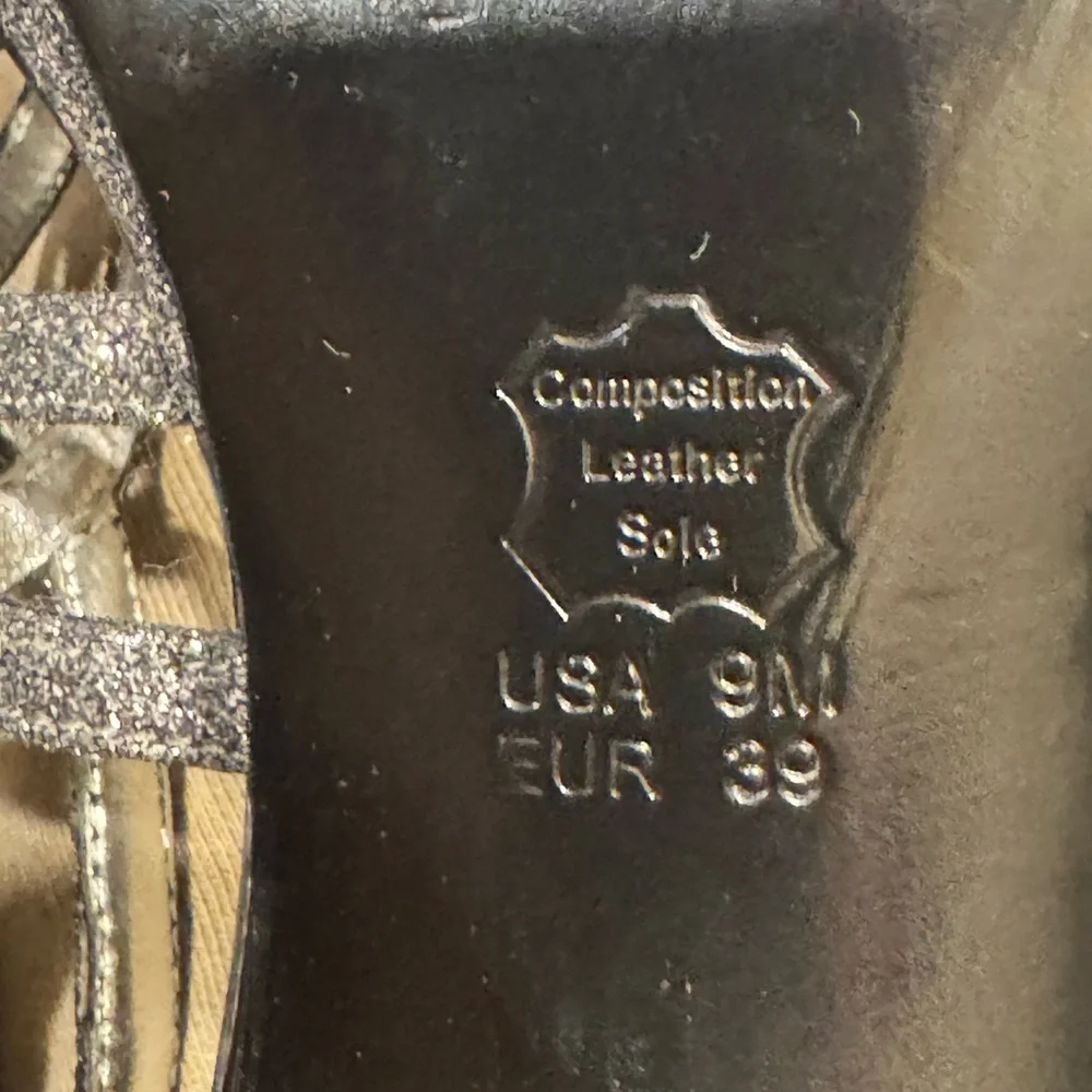 Nina New York Silver Stiletto Platform Slingback Heels Size 9 M‎